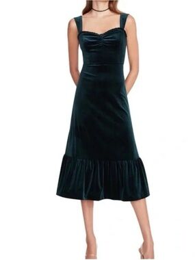 Betsey Johnson Teal/Green Velvet Midi Dress